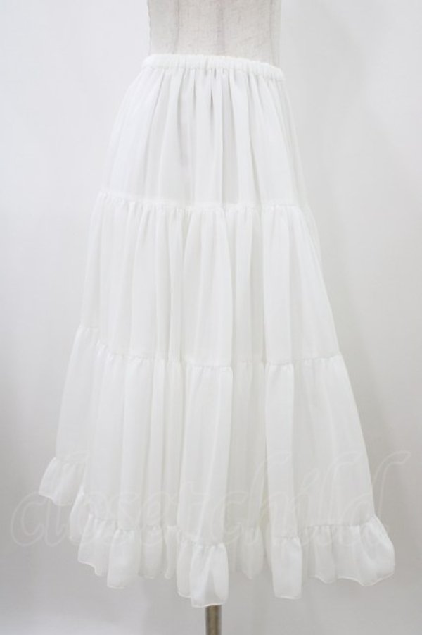 画像3: Victorian maiden / ボリュームシフォンフリルペチコートスカート Free ホワイト H-25-12-16-1027-CL-SK-NS-ZH (3)