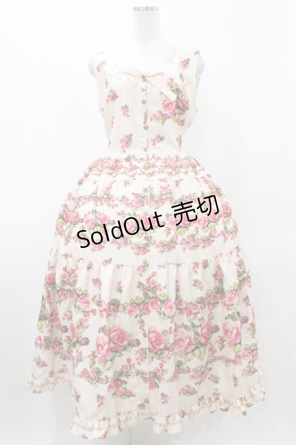 画像1: ANGELIQUE ROSA / ローズプリントジャンパースカート Free ピンク H-25-12-16-1030-LO-OP-NS-ZH (1)