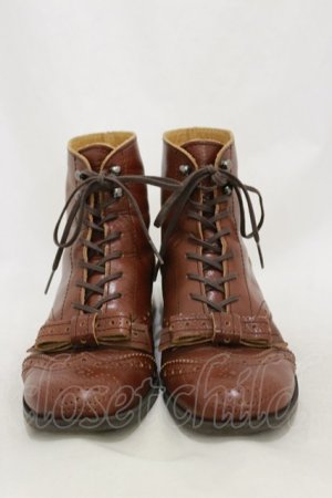 画像: Jane Marple / クラウンアイレットのアンクルブーツ S ブラウン H-25-12-17-001-JM-SH-KB-ZH