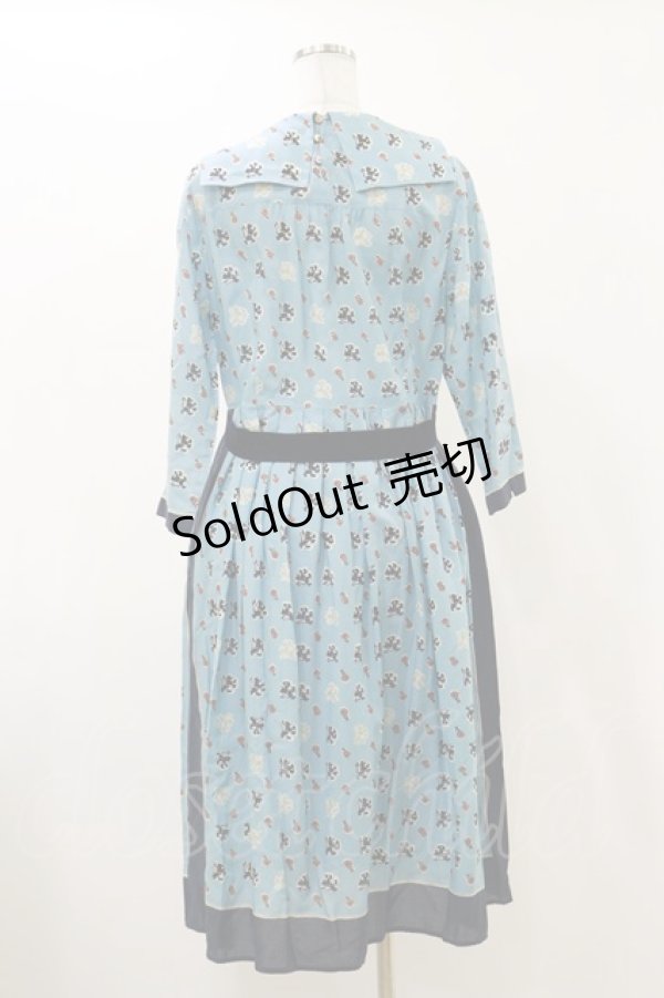 画像2: Jane Marple Dans Le Salon / Scottish lionグランマドレス  スカイブルー H-25-12-17-042-JM-OP-KB-ZH (2)