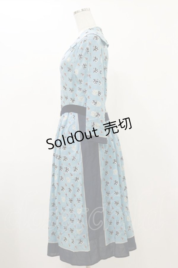 画像3: Jane Marple Dans Le Salon / Scottish lionグランマドレス  スカイブルー H-25-12-17-042-JM-OP-KB-ZH (3)