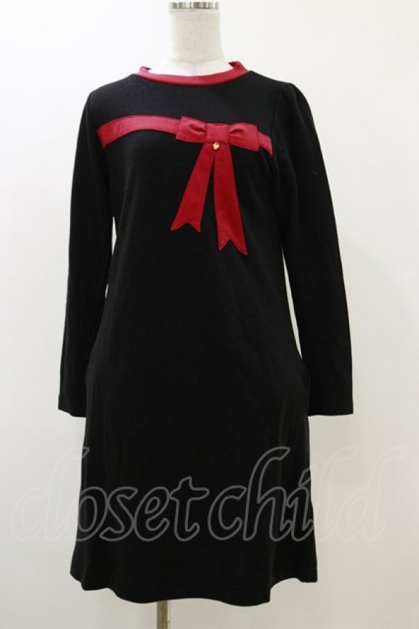 画像1: MILK / Side ribbonワンピース  ブラック×レッドリボン H-25-12-17-043-ML-OP-KB-ZH (1)