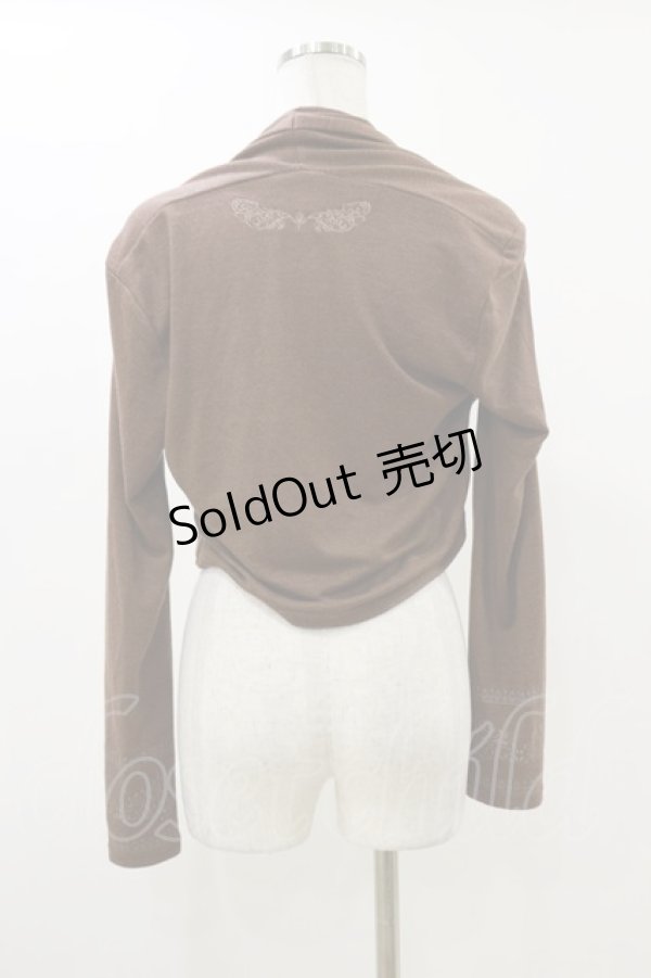 画像2: OZZ ANGELO / プリントニットソーボレロ  ブラウン H-25-12-17-044-OO-TO-KB-ZH (2)