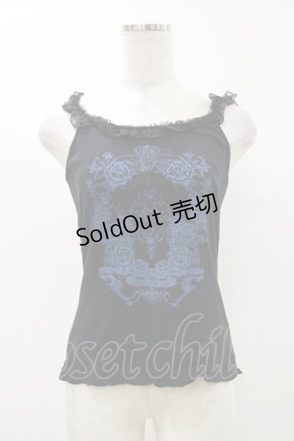 画像1: h.naoto Blood / プリントキャミソール  ブラック H-25-12-17-047-HN-TO-KB-ZH (1)