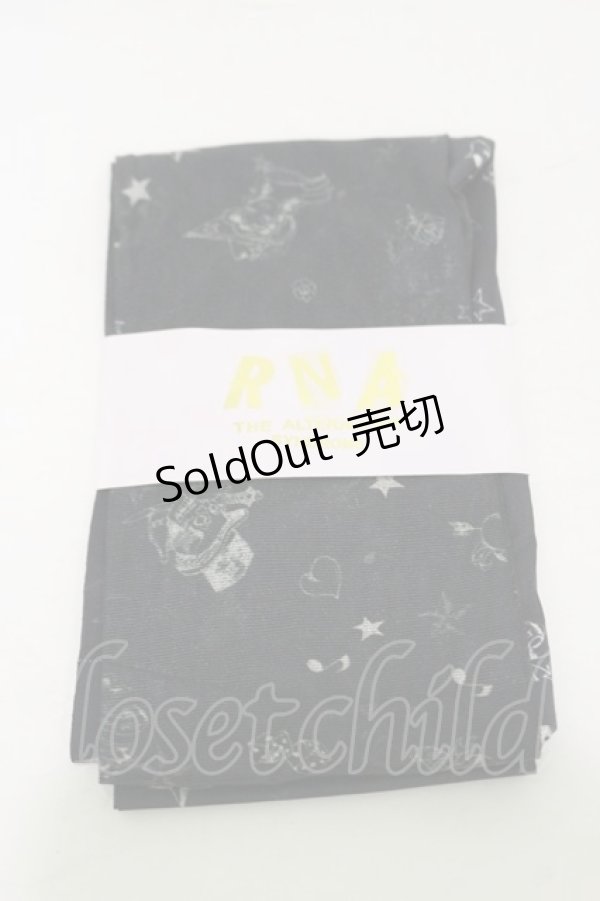 画像1: RNA / プリントタイツ  ブラック H-25-12-17-008-PU-ZA-KB-ZH (1)