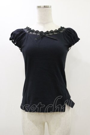 画像: Emily Temple cute / レースリボンカットソー  ブラック H-25-12-17-050-ET-TO-KB-ZH