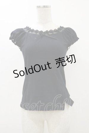 画像: Emily Temple cute / レースリボンカットソー  ブラック H-25-12-17-050-ET-TO-KB-ZH