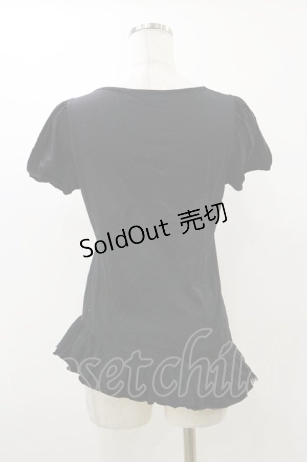 画像2: BPN / アシメフリルパフカットソー  ブラック×ラベンダー H-25-12-17-051-GO-TO-KB-ZT251 (2)