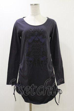 画像: BPN / サイドギャザーロングカットソー  グレー H-25-12-17-053-GO-TO-KB-ZH