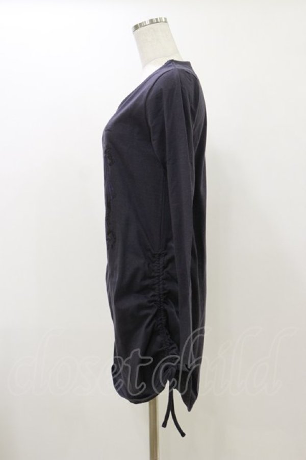 画像3: BPN / サイドギャザーロングカットソー  グレー H-25-12-17-053-GO-TO-KB-ZH (3)