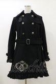 画像1: FRILL / 刺繍ダブルボタンコート  ブラック H-25-12-17-057-HN-CO-KB-ZH (1)