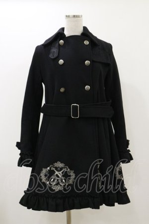 画像: FRILL / 刺繍ダブルボタンコート  ブラック H-25-12-17-057-HN-CO-KB-ZH