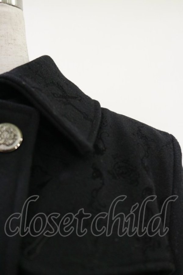 画像5: FRILL / 刺繍ダブルボタンコート  ブラック H-25-12-17-057-HN-CO-KB-ZH (5)