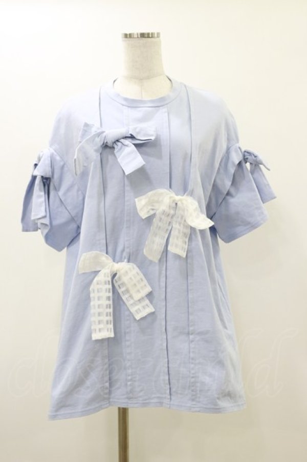 画像1: merry jenny / ピンタックBig Tee  サックス H-25-12-17-060-LO-TO-KB-ZH (1)