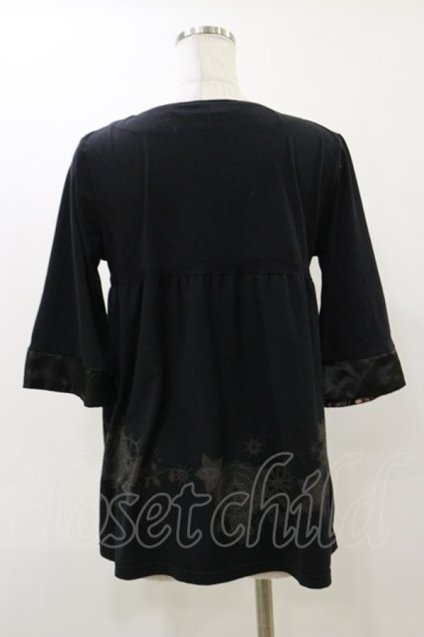 画像2: gouk / 裾プリントフレアカットソー  ブラック H-25-12-17-063-GO-TO-KB-ZH (2)