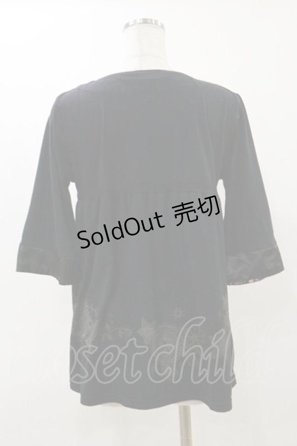 画像2: gouk / 裾プリントフレアカットソー  ブラック H-25-12-17-063-GO-TO-KB-ZT246 (2)