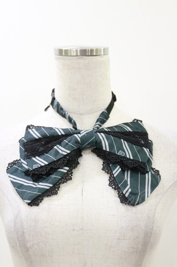 画像1: ATELIER PIERROT / ハリー・ポッター トリプルリボンタイ  スリザリン（グリーン） H-25-12-17-014-EL-ZA-KB-ZH (1)