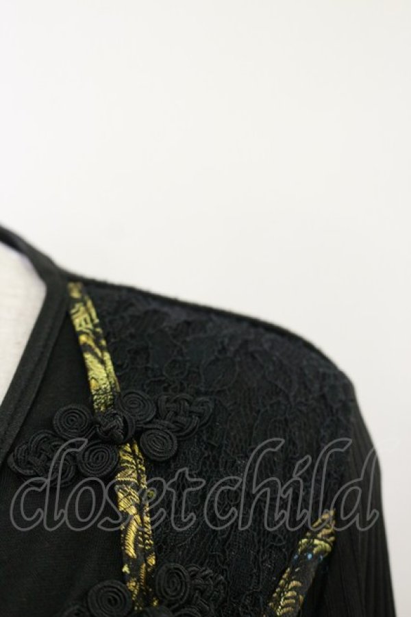 画像4: Ozz oneste / メッシュレイヤードロングカーディガン  黒 H-25-12-17-070-OO-TO-KB-ZH (4)