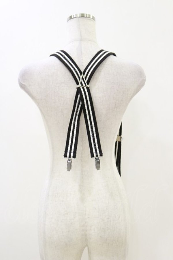 画像2: alice auaa / ロゴプリントサスペンダー  ブラック×ホワイト H-25-12-17-015-AA-ZA-KB-ZH (2)