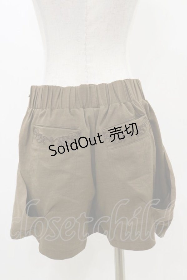 画像2: OZZ ANGELO / ポケット刺繍ショートパンツ  カーキブラウン H-25-12-17-018-OO-PA-KB-ZH (2)