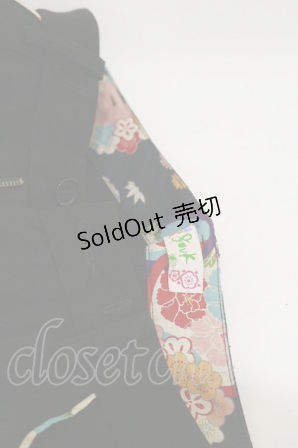 画像3: gouk / 和柄パイピングパンツ  ブラック H-25-12-17-019-GO-PA-KB-ZH (3)