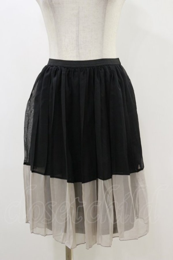 画像1: MARBLE / 配色ペチコート  黒×グレー H-25-12-17-021-GO-SK-KB-ZH (1)