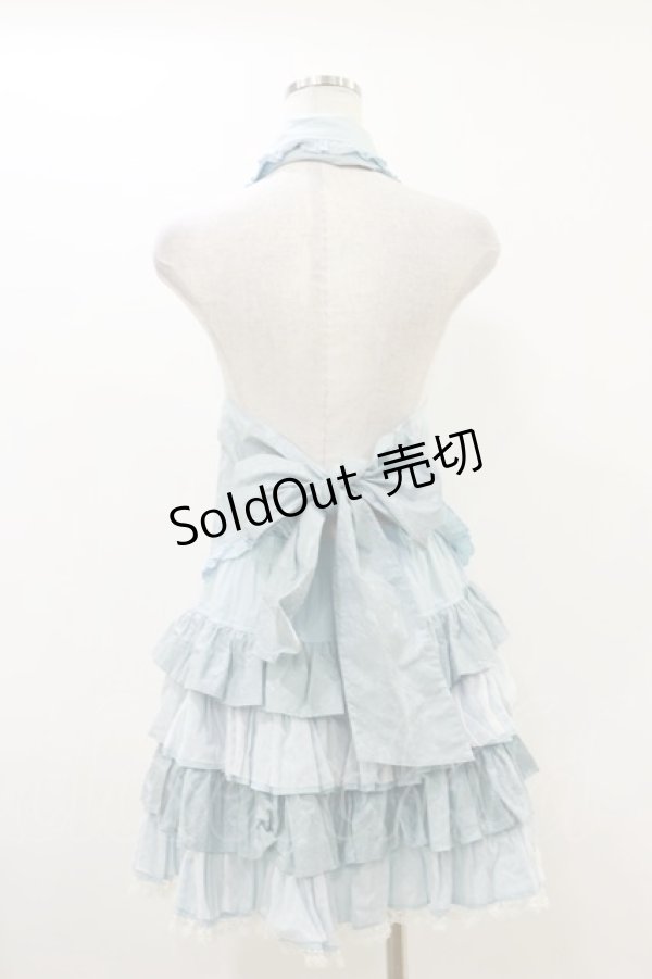 画像2: PUTUMAYO / レースプリントホルタービスチェブラウス＆フリルスカート  サックス H-25-12-17-022-PT-OP-KB-ZH (2)