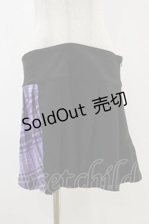 画像: KILL STAR / CATTLE PLEATED SKIRT L ブラック/ライラックタータン H-25-12-17-023-SL-SK-KB-ZH