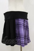 画像2: KILL STAR / CATTLE PLEATED SKIRT L ブラック/ライラックタータン H-25-12-17-023-SL-SK-KB-ZH (2)