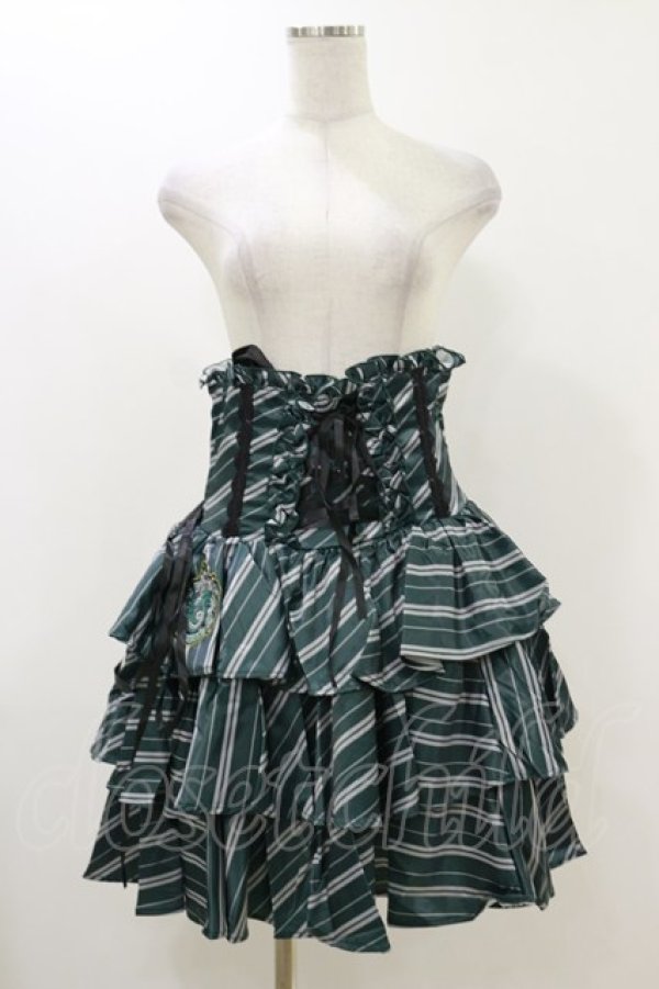 画像1: ATELIER PIERROT / ハリー・ポッター フリルコルセットスカート  スリザリン（グリーン） H-25-12-17-025-EL-SK-KB-ZH (1)