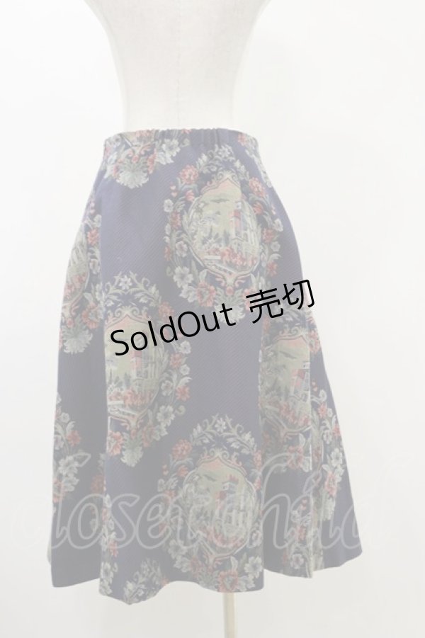 画像2: Jane Marple / Chateau gobelinフレアスカート  ネイビー H-25-12-17-028-JM-SK-KB-ZH (2)