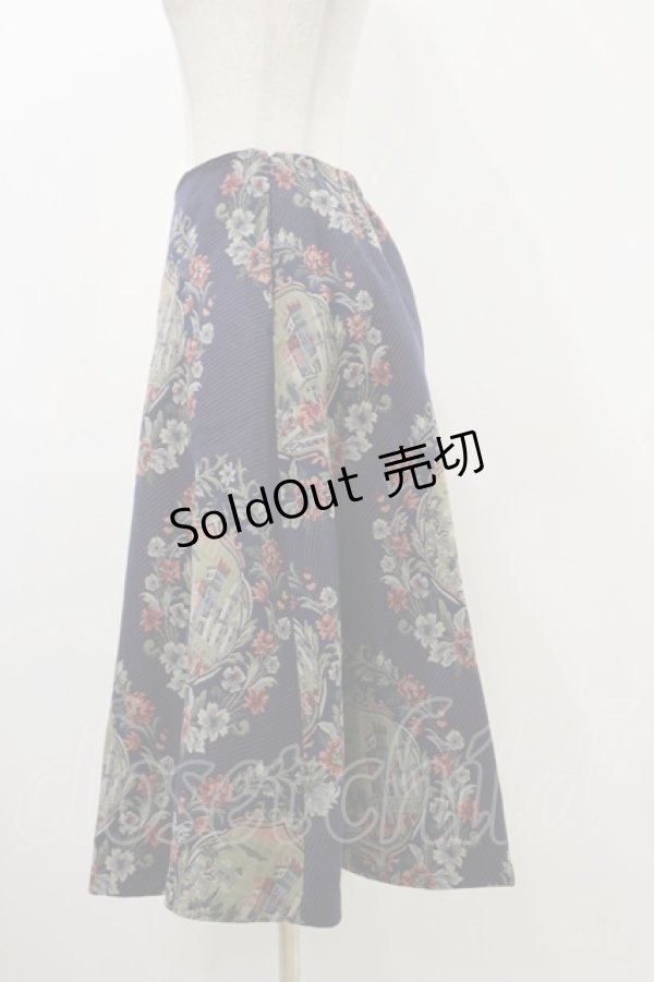 画像3: Jane Marple / Chateau gobelinフレアスカート  ネイビー H-25-12-17-028-JM-SK-KB-ZH (3)