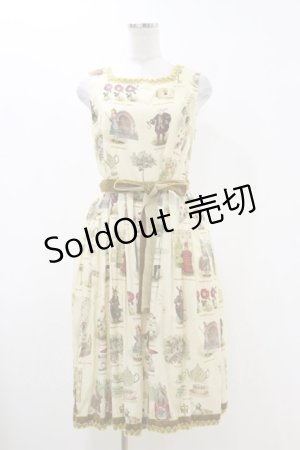 画像: Jane Marple / Alice's dictionaryスクエアドレス  アイボリー×マスタード H-25-12-17-035-JM-OP-KB-ZH