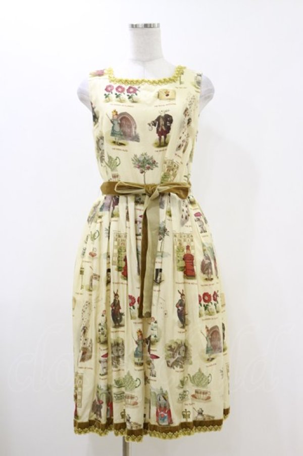 画像1: Jane Marple / Alice's dictionaryスクエアドレス  アイボリー×マスタード H-25-12-17-035-JM-OP-KB-ZH (1)