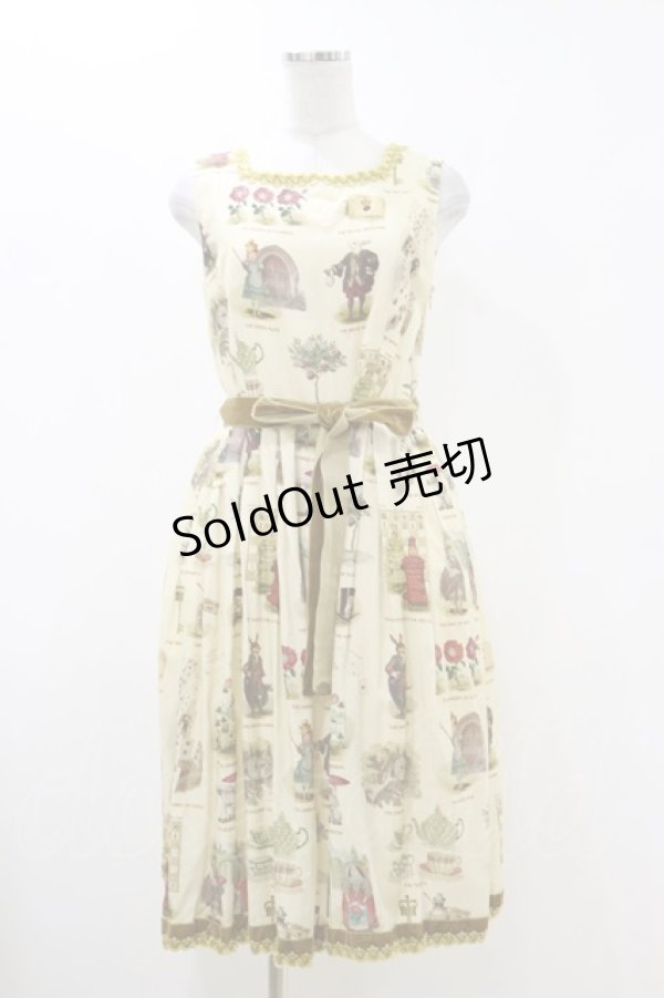 画像1: Jane Marple / Alice's dictionaryスクエアドレス  アイボリー×マスタード H-25-12-17-035-JM-OP-KB-ZH (1)