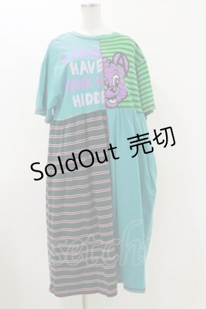 画像: Candy Stripper / SILLY BEAR COMBINED TEEワンピース  ターコイズ H-25-12-17-036-PU-OP-KB-ZH