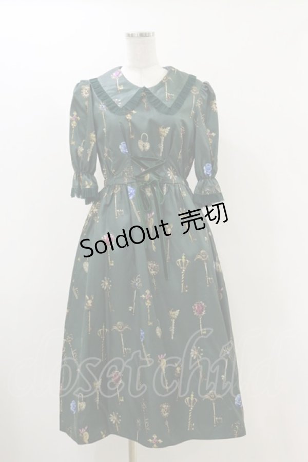 画像1: MILK / プリンセスKeyドレス  ダークグリーン H-25-12-17-037-ML-OP-KB-ZH (1)