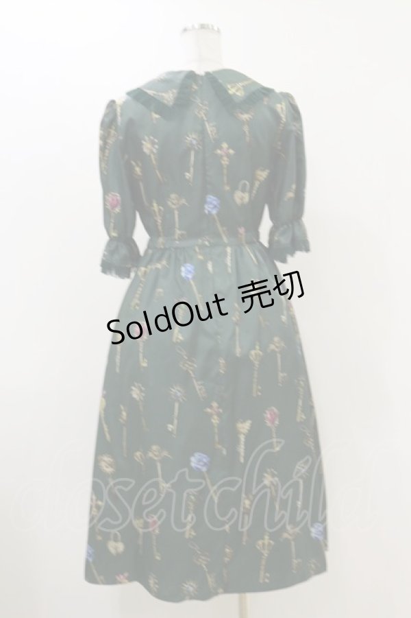 画像2: MILK / プリンセスKeyドレス  ダークグリーン H-25-12-17-037-ML-OP-KB-ZH (2)