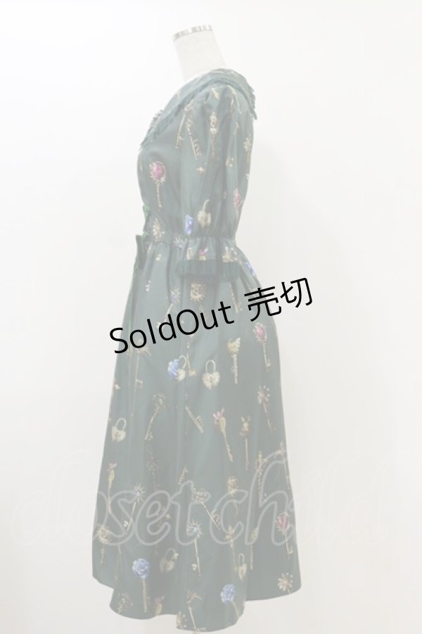 画像3: MILK / プリンセスKeyドレス  ダークグリーン H-25-12-17-037-ML-OP-KB-ZH (3)