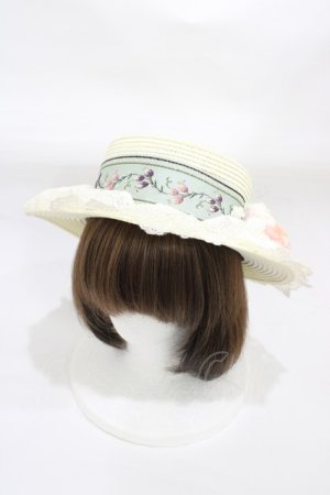 画像: MorunxMuunaStoik / コサージュレースハット  ホワイト H-25-12-18-1001-EL-AC-KB-ZH