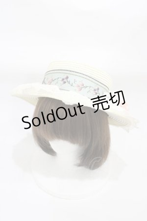 画像: MorunxMuunaStoik / コサージュレースハット  ホワイト H-25-12-18-1001-EL-AC-KB-ZT087