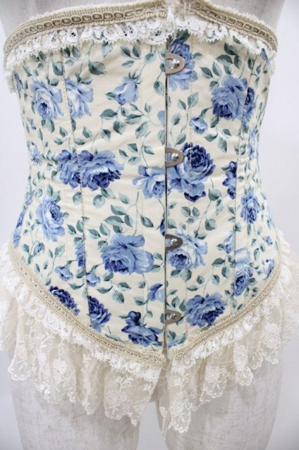 画像4: PrivateSquare. / ローズショートコルセット  ブルー H-25-12-18-1004-LO-ZA-KB-ZH (4)