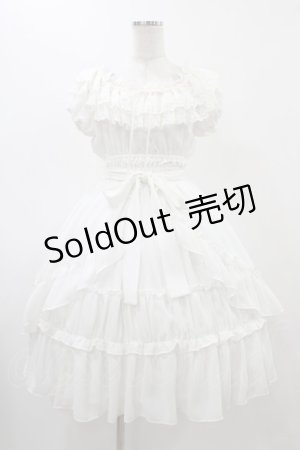 画像: Millefleurs / レースとジョーゼットのワンピース  ホワイト H-25-12-18-1025-EL-OP-KB-ZH