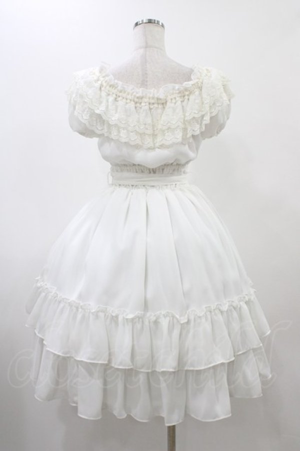 画像2: Millefleurs / レースとジョーゼットのワンピース  ホワイト H-25-12-18-1025-EL-OP-KB-ZH (2)