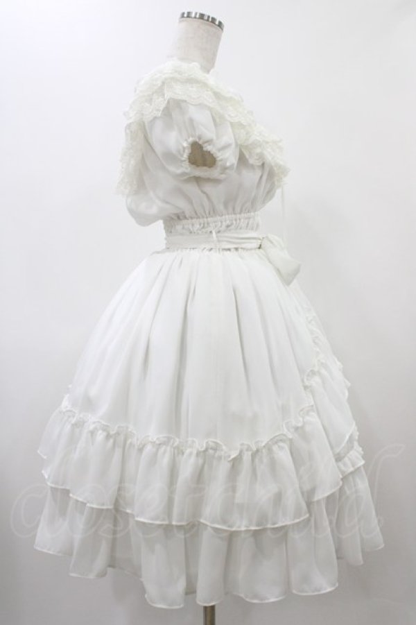 画像3: Millefleurs / レースとジョーゼットのワンピース  ホワイト H-25-12-18-1025-EL-OP-KB-ZH (3)