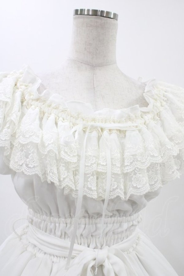 画像4: Millefleurs / レースとジョーゼットのワンピース  ホワイト H-25-12-18-1025-EL-OP-KB-ZH (4)