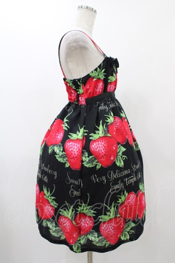 画像3: Emily Temple cute / フレッシュストロベリーリボンキャミワンピース  ブラック H-25-12-18-1026-ET-OP-KB-ZH (3)