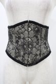 画像1: abilletage / レースミニコルセット 4 ブラック H-25-12-18-1005-GO-ZA-KB-ZH (1)