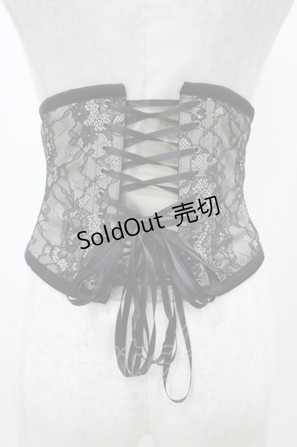 画像2: abilletage / レースミニコルセット 4 ブラック H-25-12-18-1005-GO-ZA-KB-ZH (2)