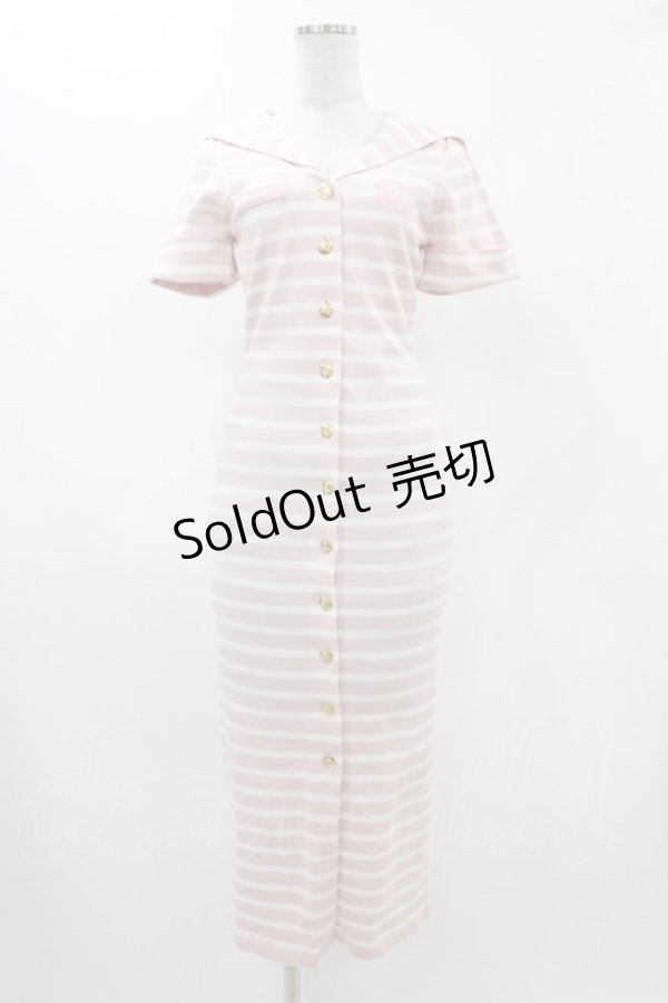 画像1: Katie / MISS SAILOR midway one-piece  PINK×OFF WHITE BORDER H-25-12-18-1032-LO-OP-KB-ZH (1)